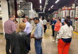 Photo: guests during the Johnson & Quin factory Tour, in their Warehouse